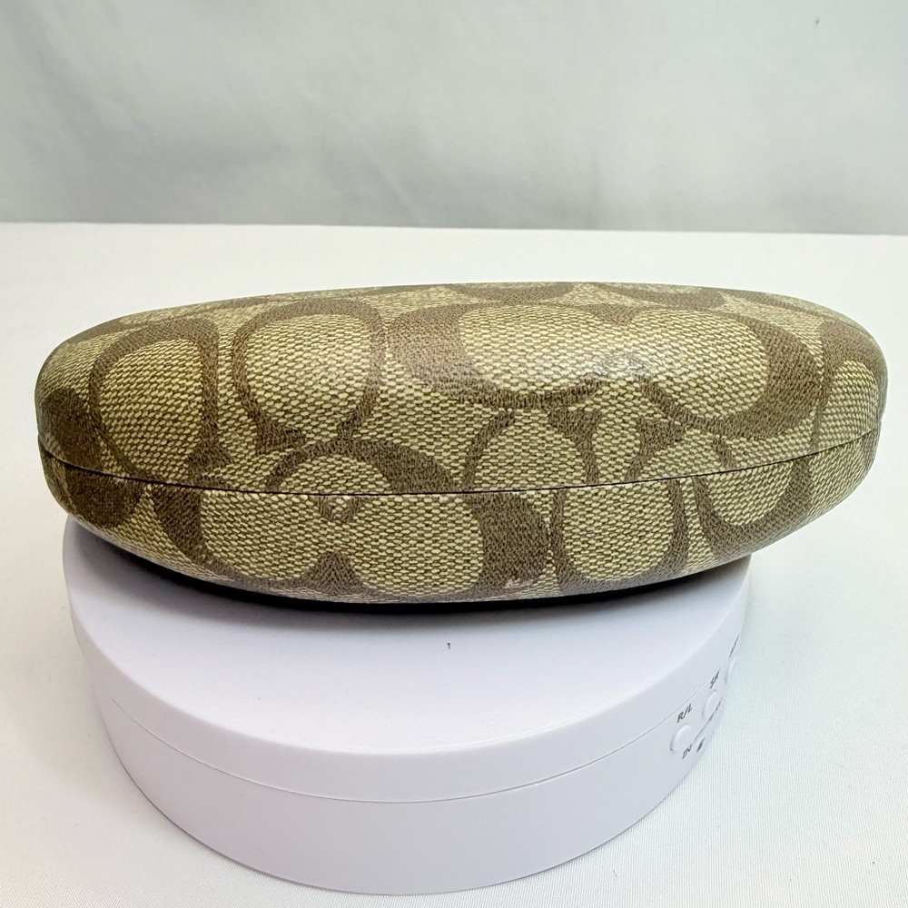 Coach Signature Pattern Sunglasses Case in Brown and Tan - Picture 8 of 9